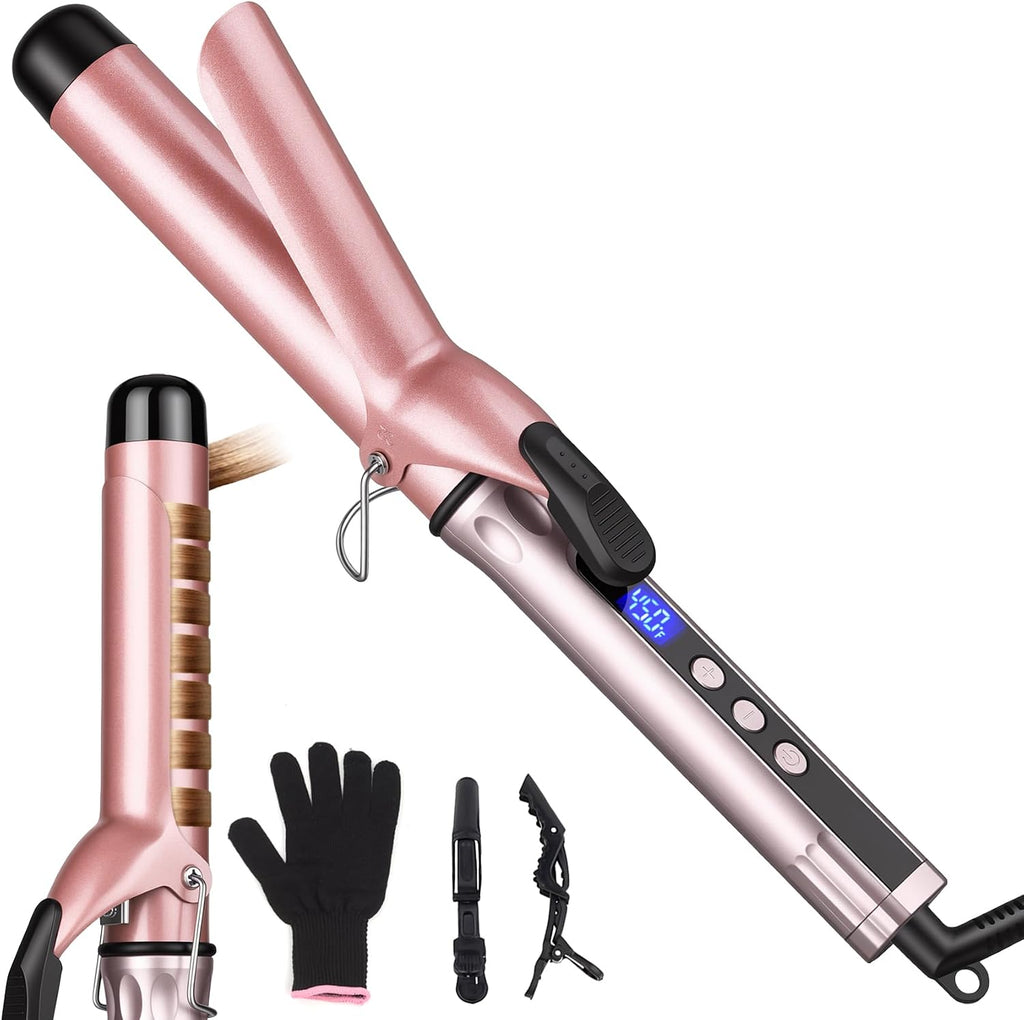 JAETON Hair Curling Iron Wand 1 1/4-Inch for Loose Curls, 190-450℉