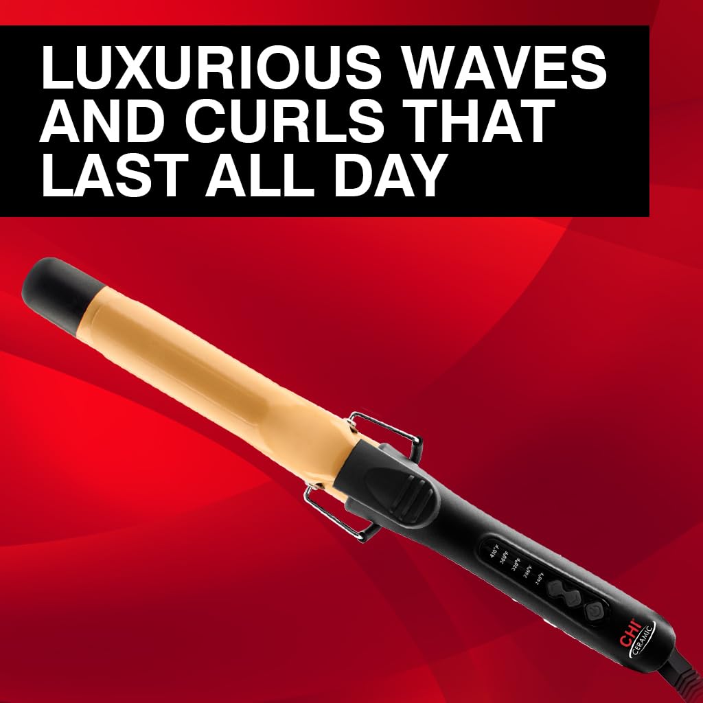CHI Tourmaline Ceramic Curling Iron, Professional Hair Curler, 1.5" Barrel