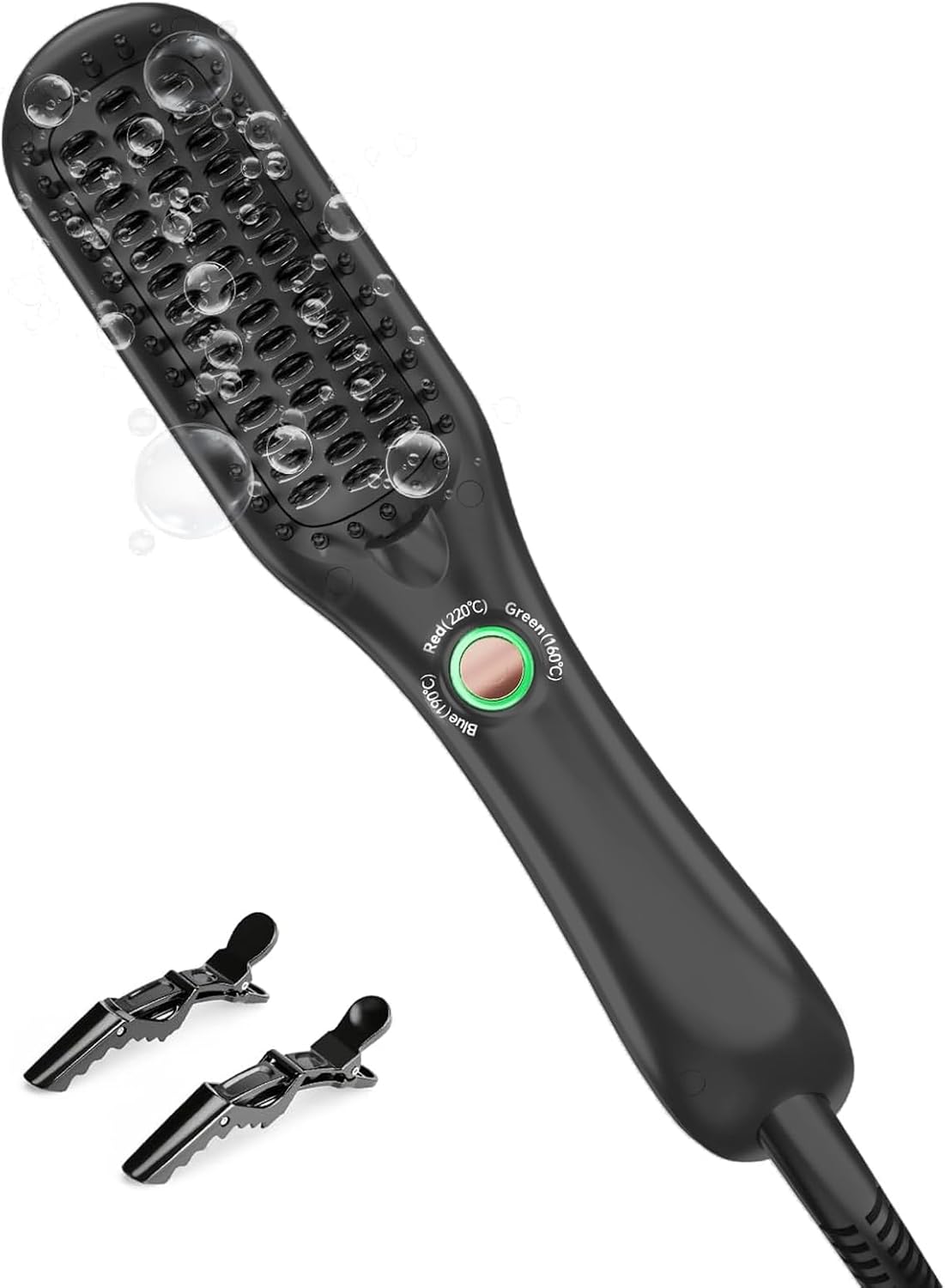 LANDOT Mini Hair Straightener Brush - Ionic Ceramic Travel Hot Comb