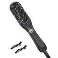 LANDOT Mini Hair Straightener Brush - Ionic Ceramic Travel Hot Comb