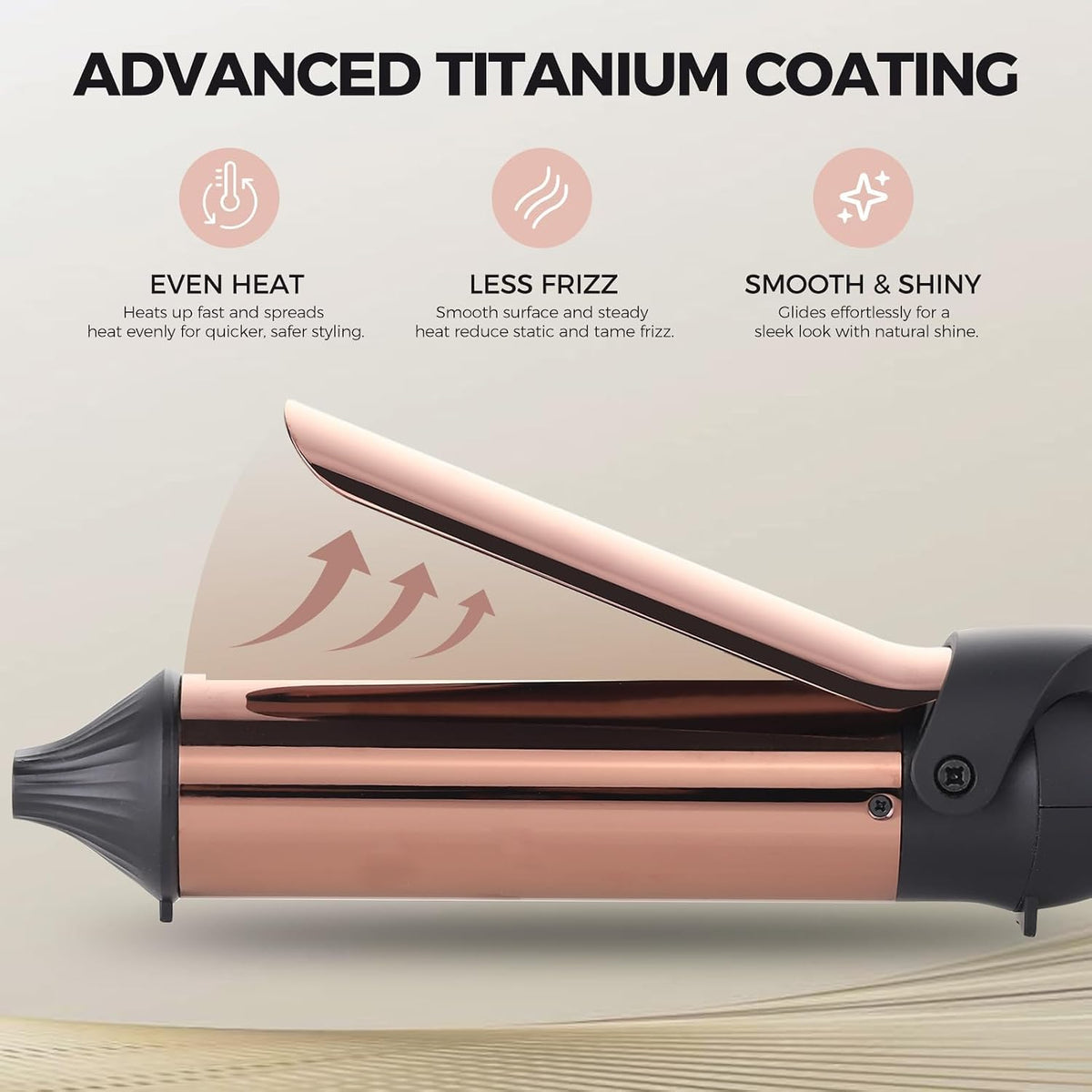 Rozamor 1.5 Inch Titanium Curling Iron, Hair Curler for Long-Lasting Curls