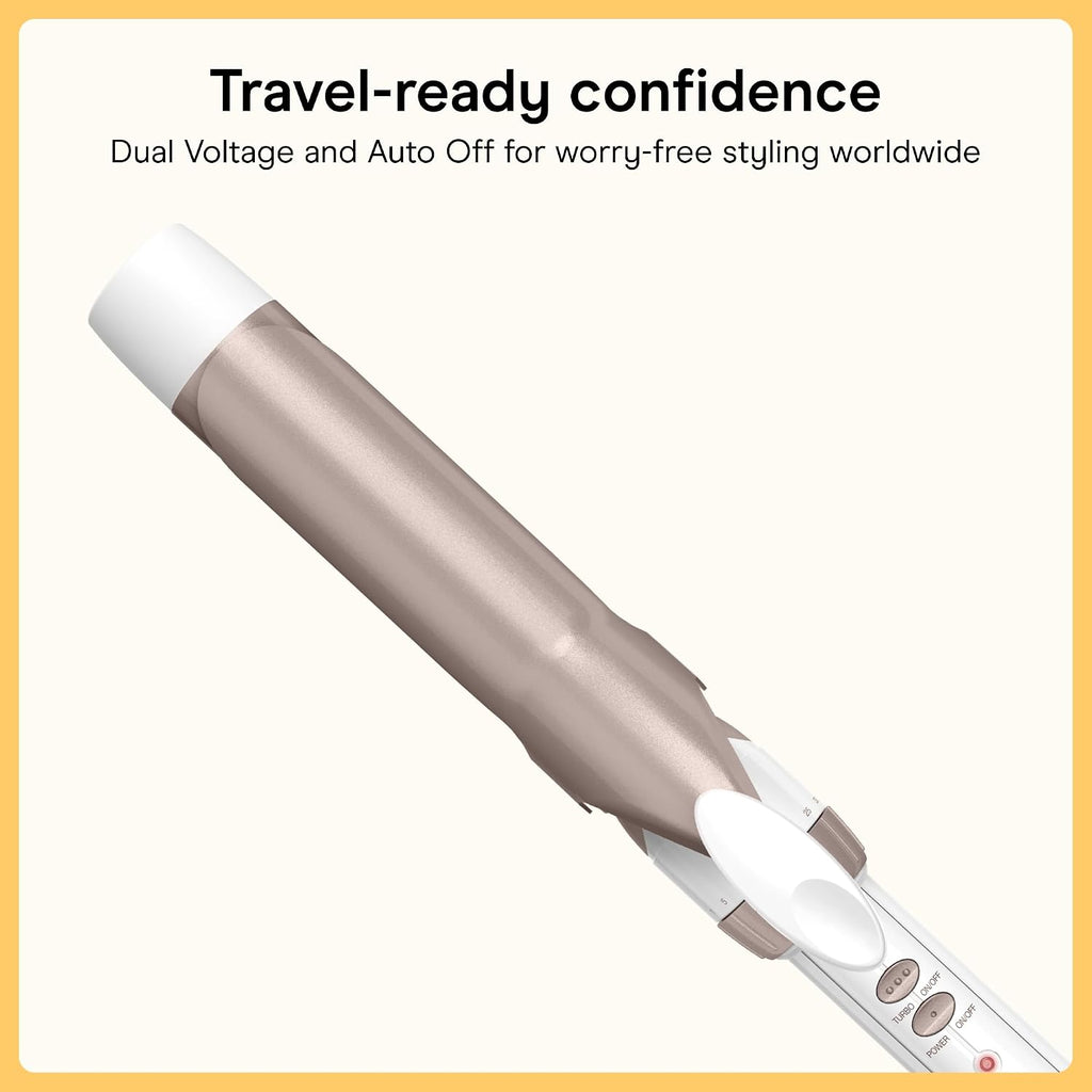 Conair Curling Iron, Double Ceramic, 1 1/4-in. Width, White/Rose Gold