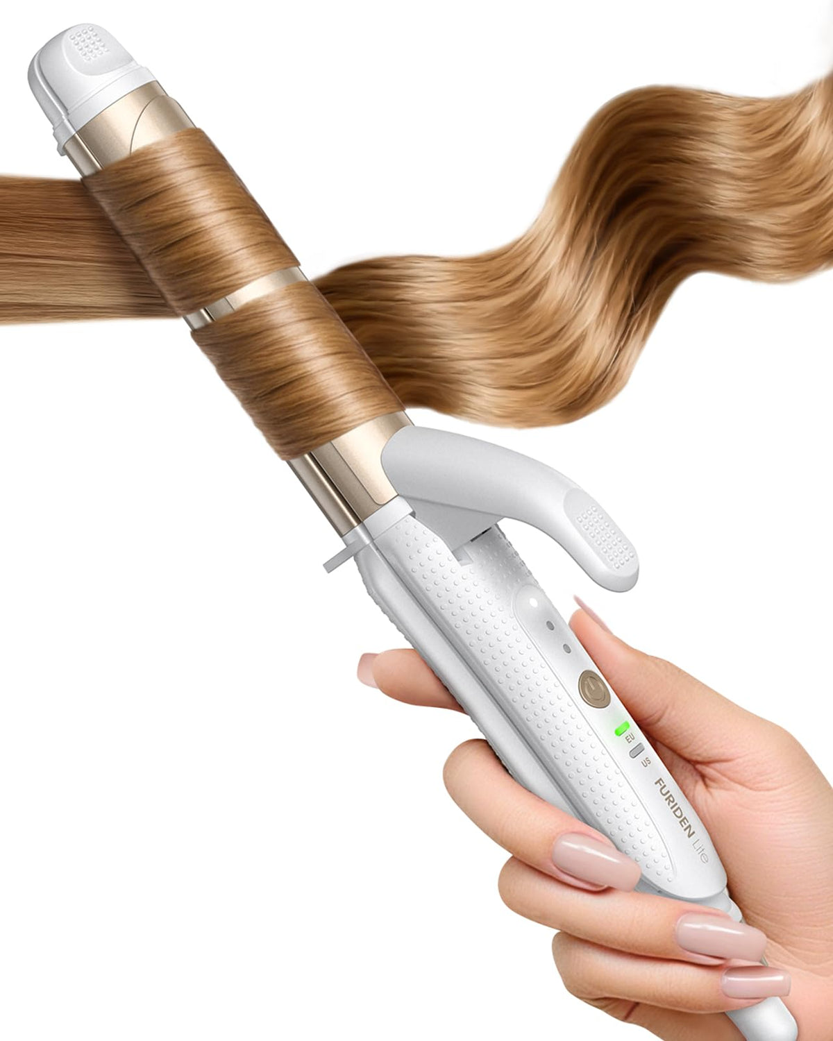 FURIDEN Lite Dual-Voltage Curling Iron, 2-in-1 Travel Combo for Carry-On