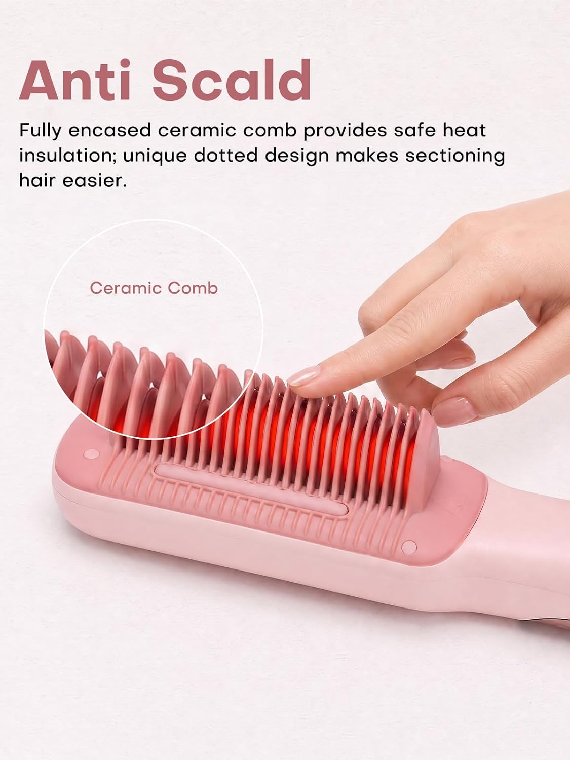 Steam Hair Straightener Brush, Straightening Comb for Coarse Hair