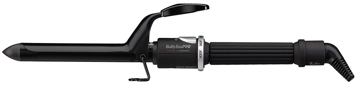 BaByliss Pro Spring Curling Iron, Porcelain Ceramic Professional For Multiple Hair Types, Reaches 430 Degrees for Loose Long Lasting Curls