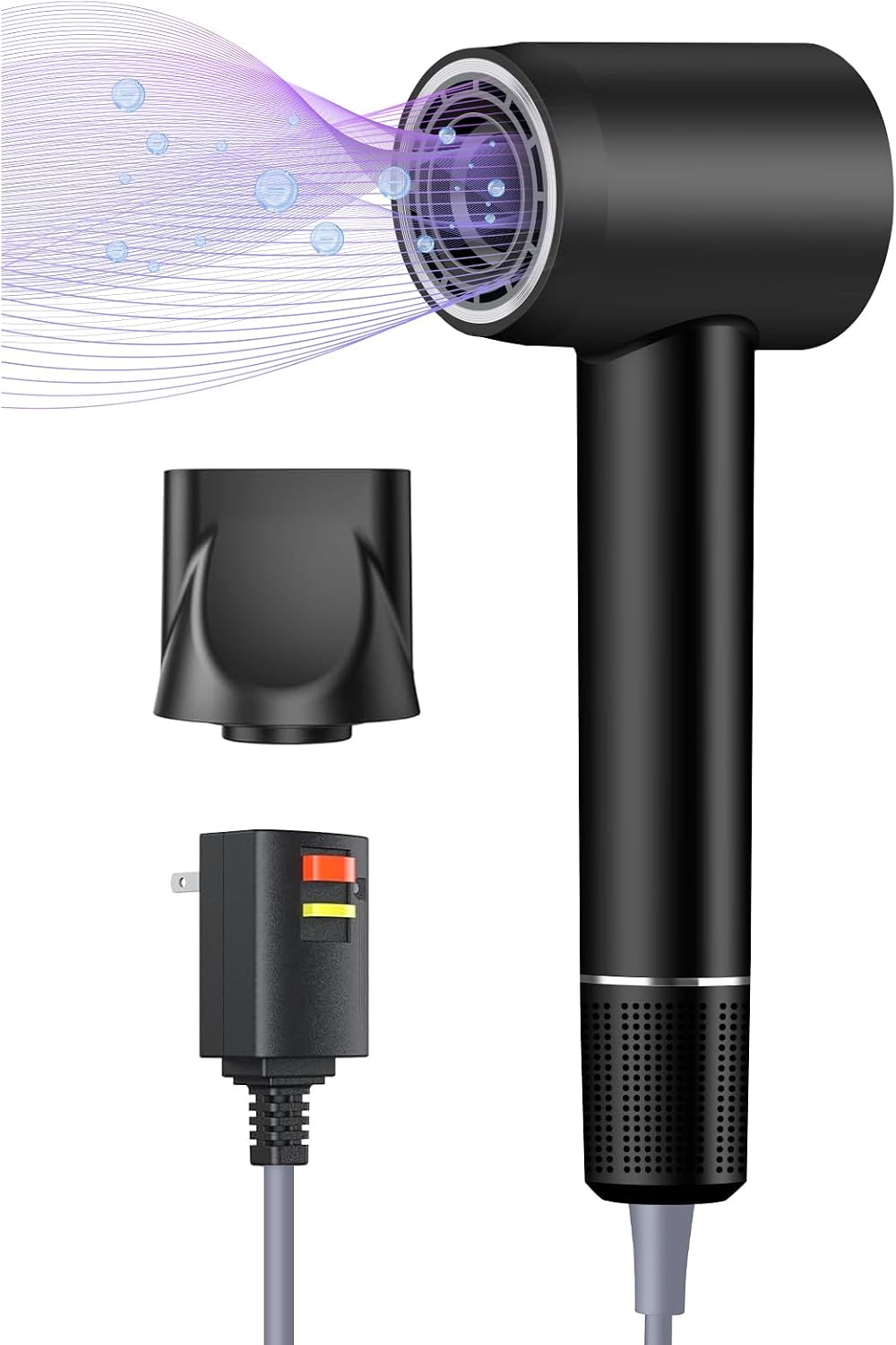 Negative Ionic High-Speed Hair Dryer with 11,0000 RPM Brushless Motor for Fast Drying, Professional Blow Dryer with Nozzle, Low Noise Hairdryer for Salon Home Travel