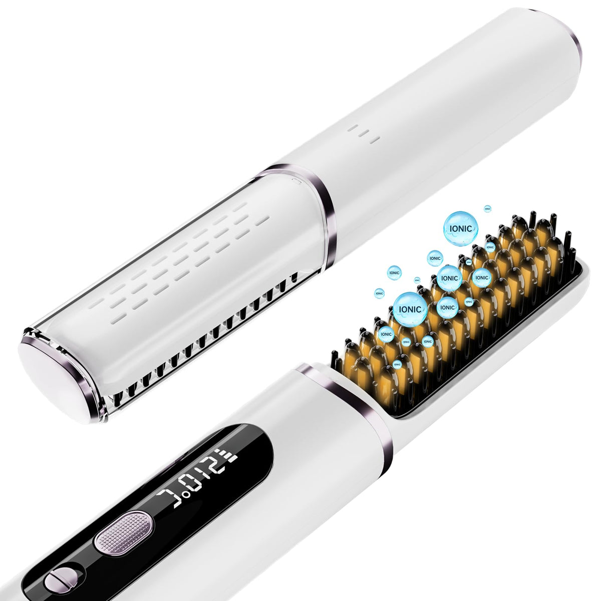 Cordless Hair Straightener Brush, Negative Ionic Hot Comb for Women Travel