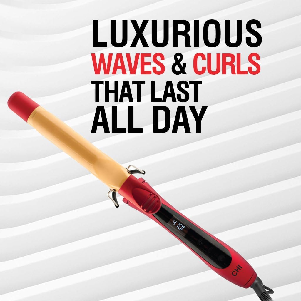 CHI Air Texture Fire Red Ceramic Curl Iron, 26 Oz