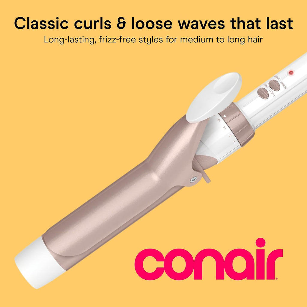 Conair Curling Iron, Double Ceramic, 1 1/4-in. Width, White/Rose Gold