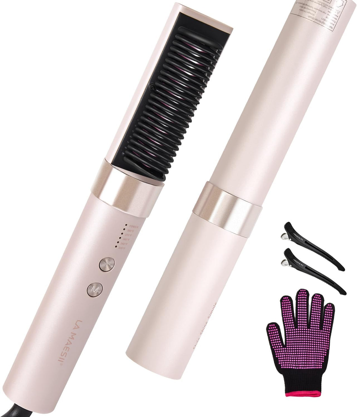 LA MAESII 2 in 1 Hair Straightener Brush for Women Hair Straightener Comb