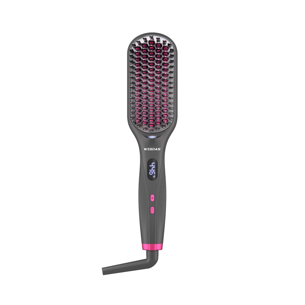 Hair Straightener Brush, Ionic, Dual Voltage, 11 Heat Settings (Gray)