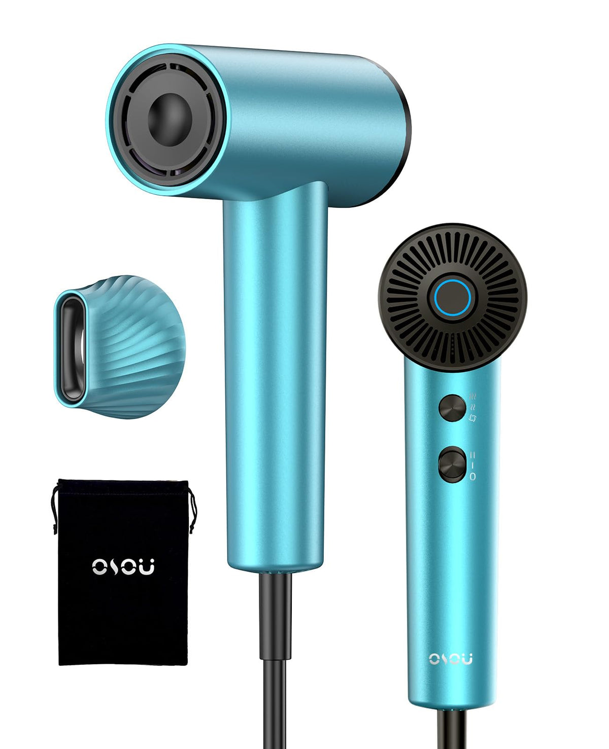 OSOU Ionic Hair Dryer, High-Speed Blow Dryer - 150,000 RPM Brushless Motor, 500 Million Negative Ions, Ultra-Light & Small, Smart Temp Control, Quiet Hairdryer for Women, Ideal for Travel, Home
