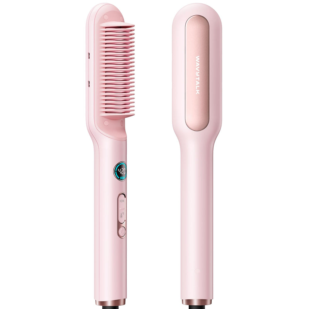 Wavytalk Hair Straightener Brush, Sleek Sweep Ionic Straightening Brush