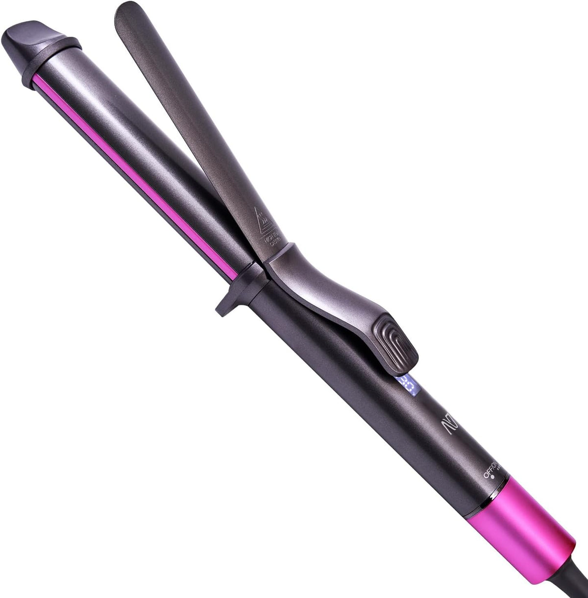 Nycoba 1.25 Inch Hair Curling Iron, 6 Temperature Settings, Light Pink