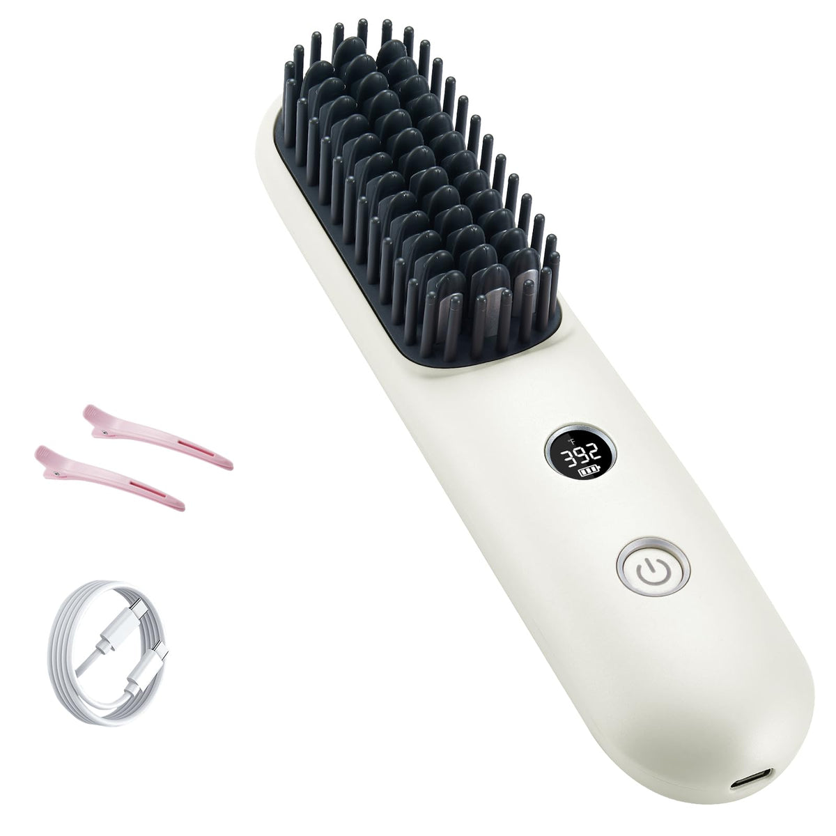 STUDLLY LCD Screen Cordless Hair Straightener & Curler 2 in 1, Black