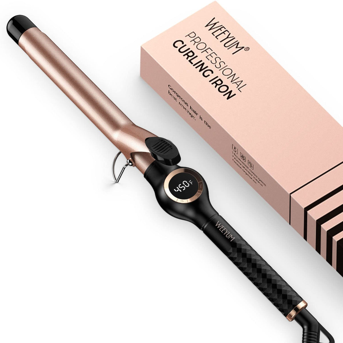 Large Curling Iron 2 Inch, Hair Curling Wand 2 Inch, Dual Voltage, Black