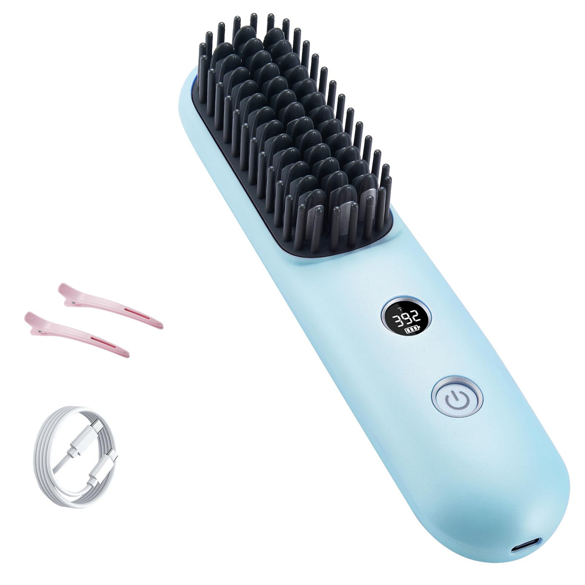 STUDLLY LCD Screen Cordless Hair Straightener & Curler 2 in 1, Black