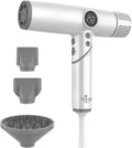 AIKO PRO Salon Ionic Hair Dryer, 1800W High-Speed Foldable Travel Blow Dryer, Brushless Motor for Fast Drying & Frizz Control, 3 Temps & 3 Speeds, Lightweight, Portable & Quiet with 3 Magnetic Nozzles