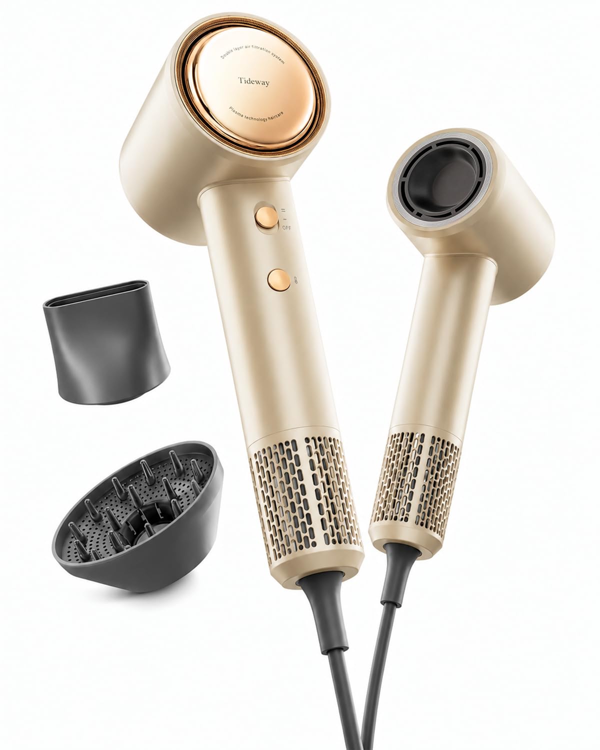 Tideway Hair Dryer, High-Speed Blow Dryer with Magnetic Diffuser,110000 RPM