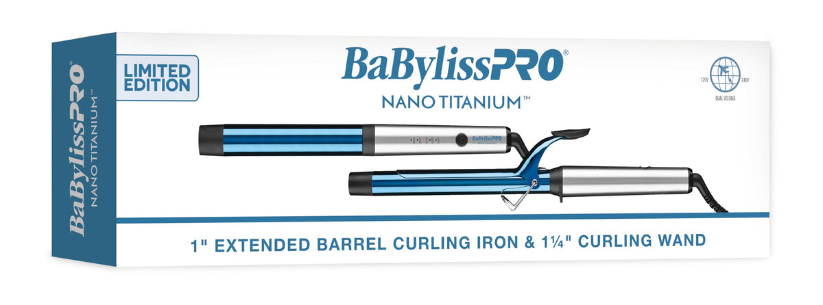 BabylissPRO Nano Titanium Professional Curling Iron with Extended/Long Barrel Perfect for Longer Hair