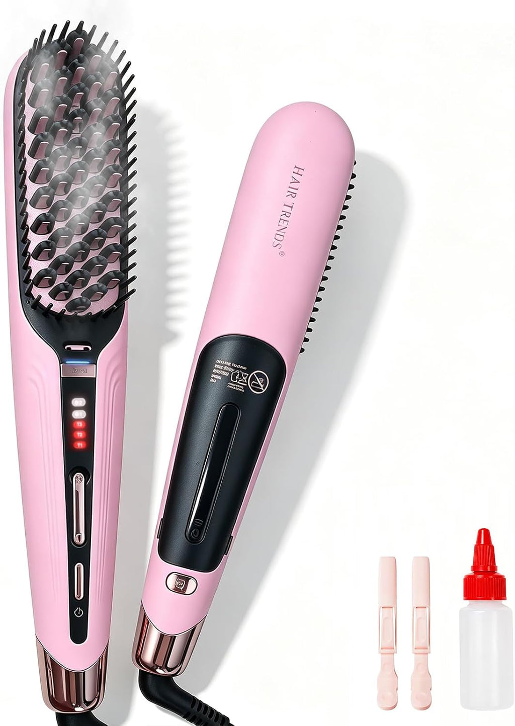 Ionic Steam Hair Straightener Brush for Black Women Hair & Curly Hair