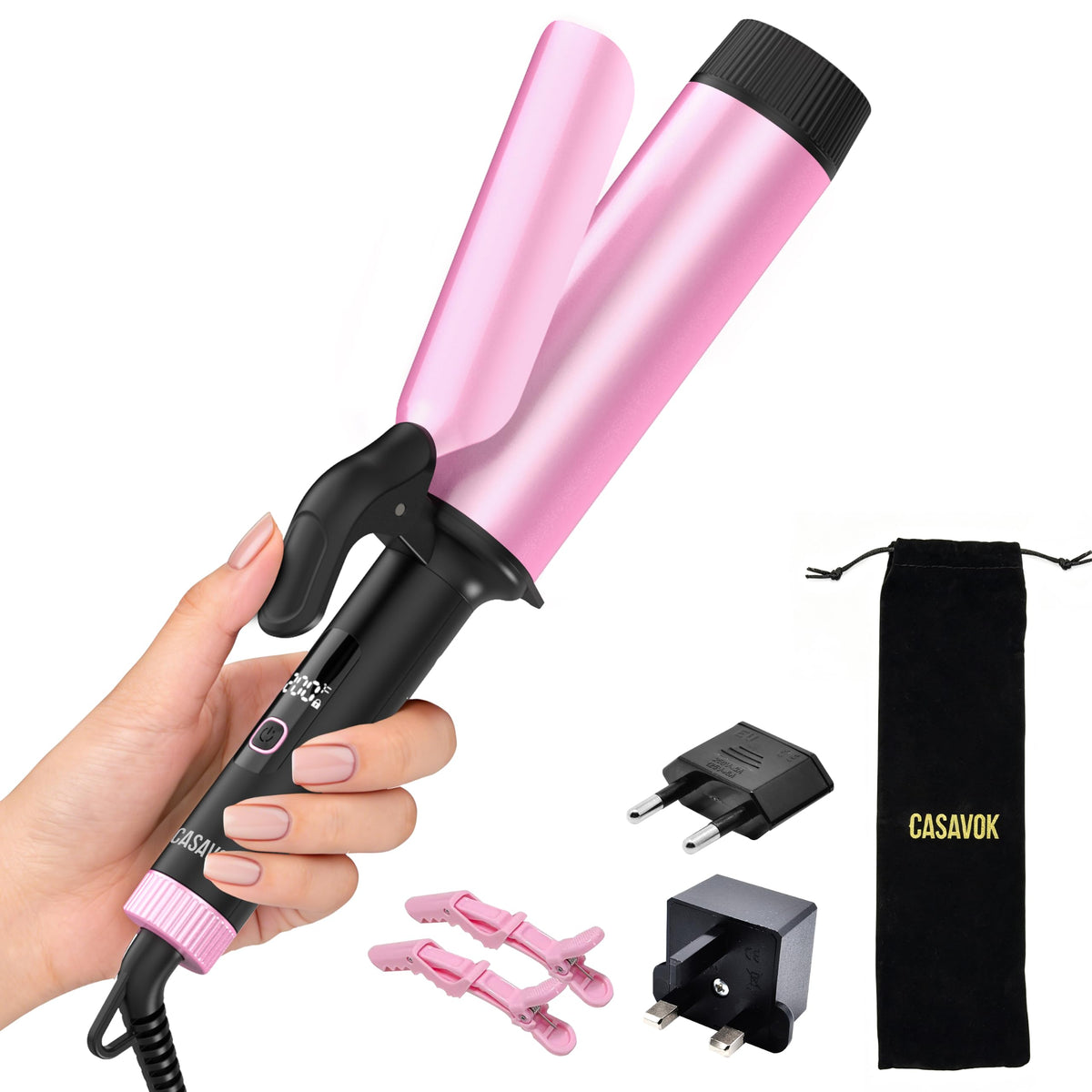 Mini Travel Curling Iron 1 Inch,Dual Voltage with European Plug Adapter