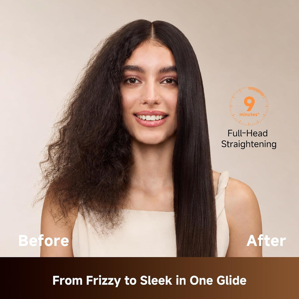 Dreame Voya Hair Straightener Brush, PTC Heating Straightening Comb