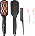 Hair Straightener Brush,2-in-1 Ionic Straightening Brush& Hot Comb
