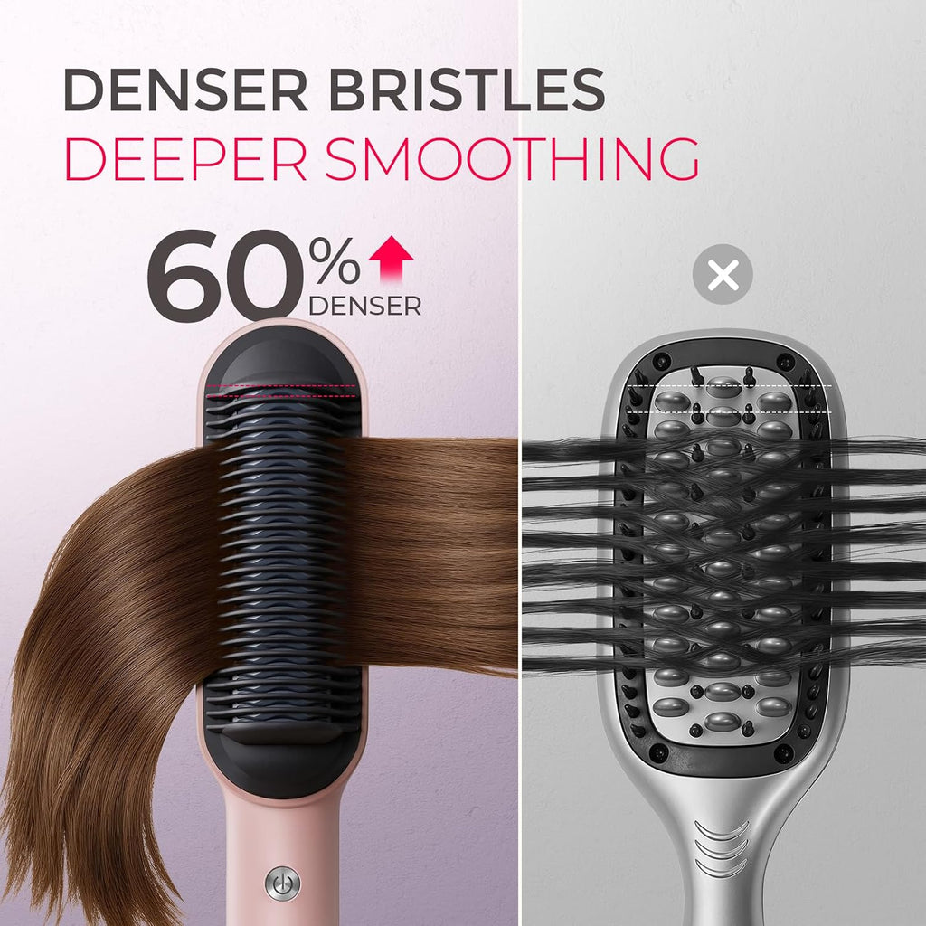 TYMO Ring Hair Straightener Brush, 2-in-1 Straightening Brush & Hot Comb