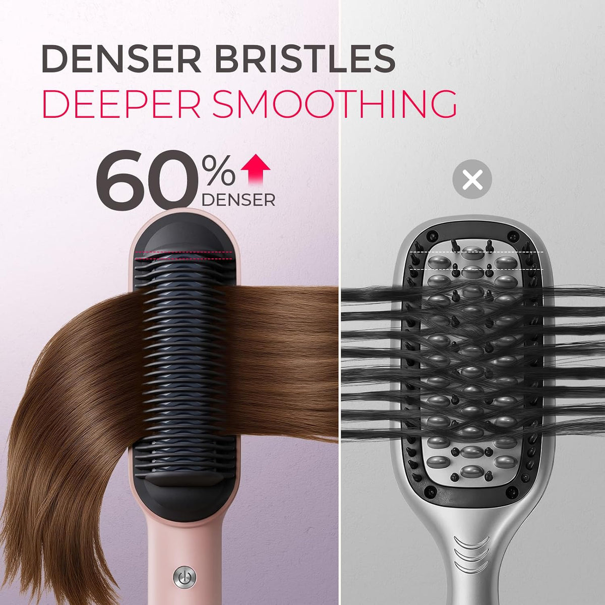 TYMO Ring Hair Straightener Brush, 2-in-1 Straightening Brush & Hot Comb
