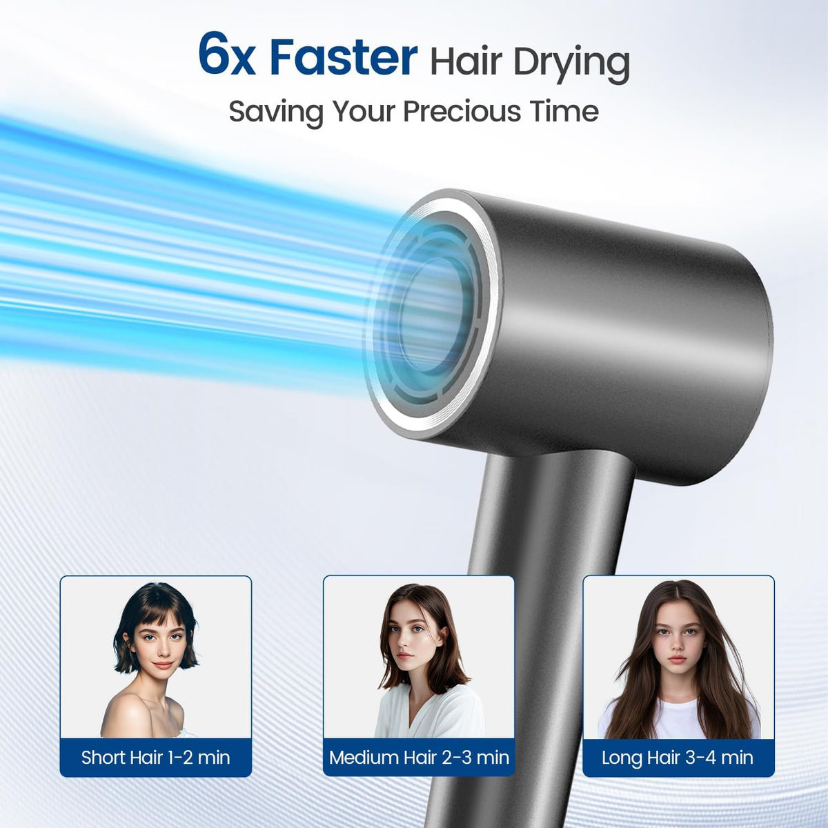 Hair Dryer with Diffuser, 180,000 RPM High Speed Blow Dryer with Diffuser