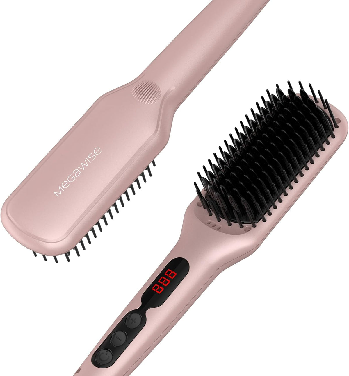 MEGAWISE Ionic Hair Straightener Brush for Thick Hair, 450°F, Dual Voltage