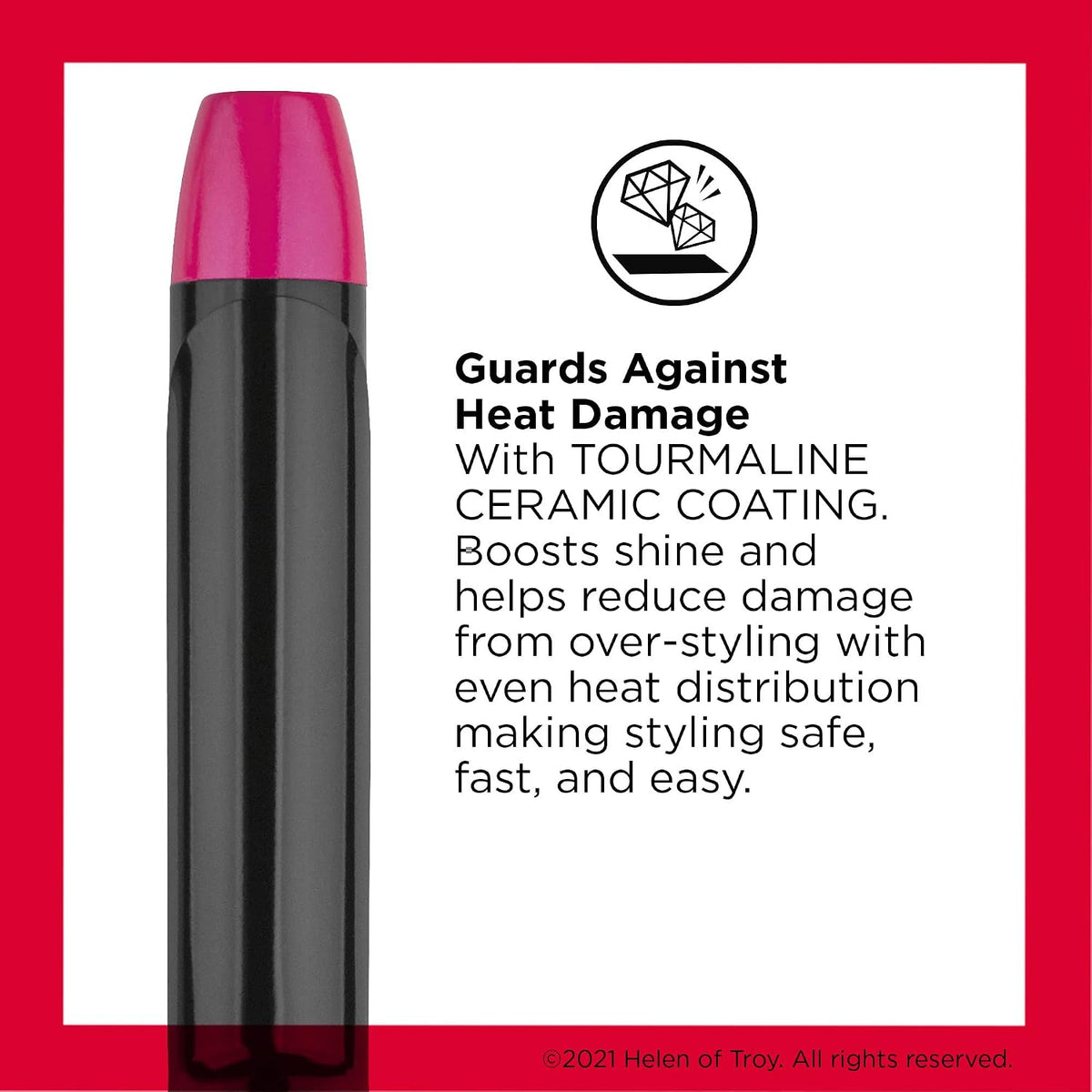 Revlon Tourmaline + Ceramic Curling Iron | Boost Shine, Guards Against Heat Damage (1 in)
