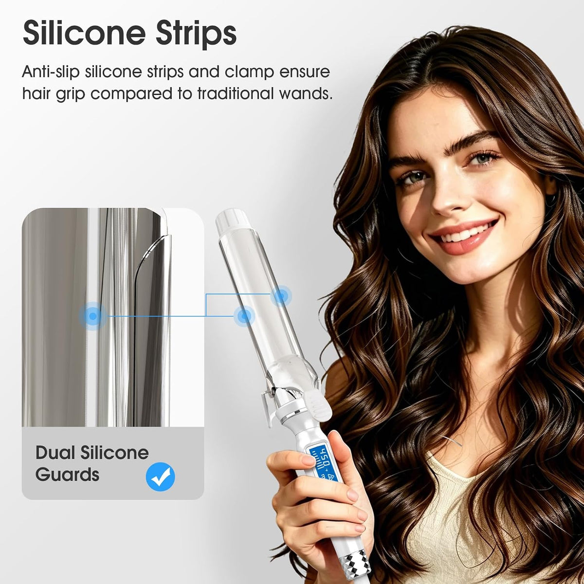 BANGMENG 1.75 Inch Large Curling Iron, Extra Long Barrel for Long Hair