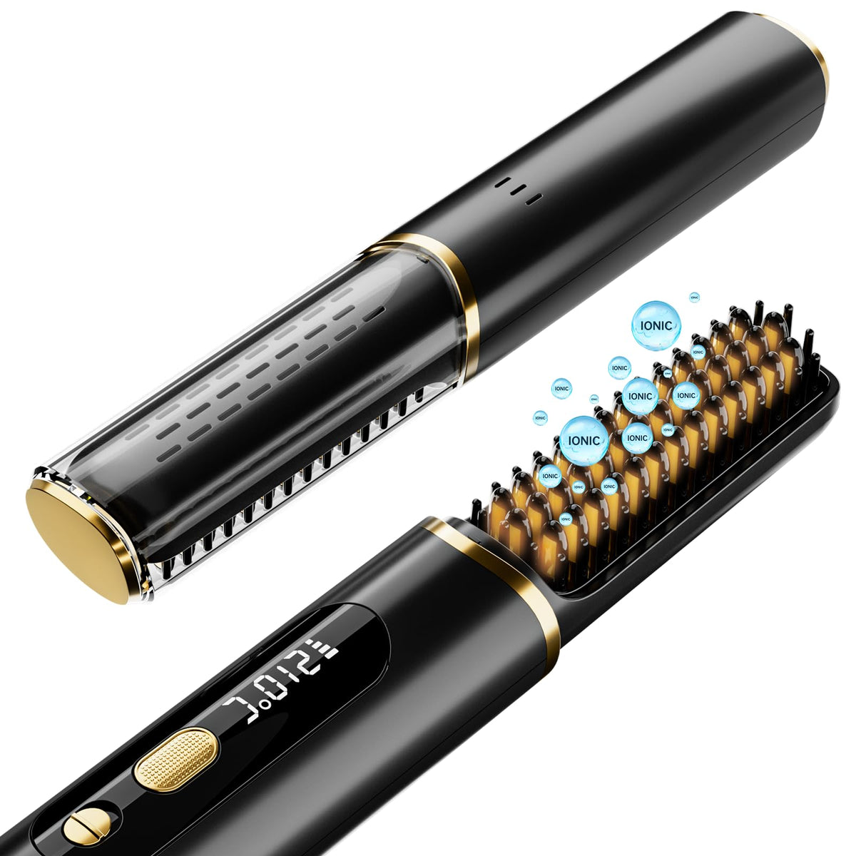 Cordless Hair Straightener Brush, Negative Ionic Hot Comb for Women Travel