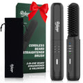 Cordless Beard Straightener for Men, Heated Beard Brush For Travel & Home