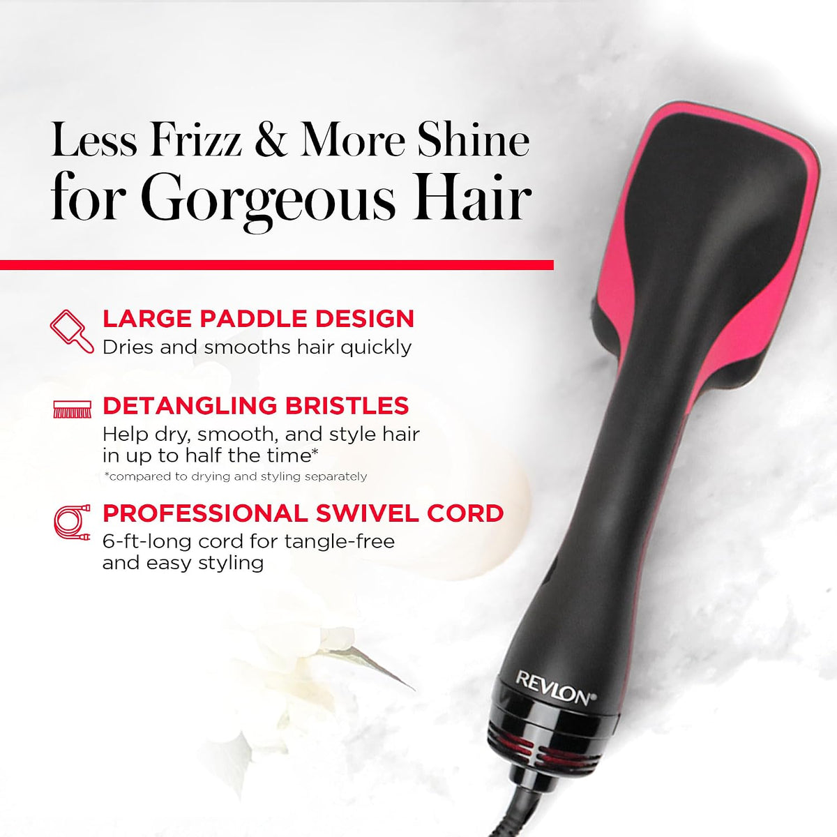REVLON One-Step Straightening Brush Hair Dryer and Styler