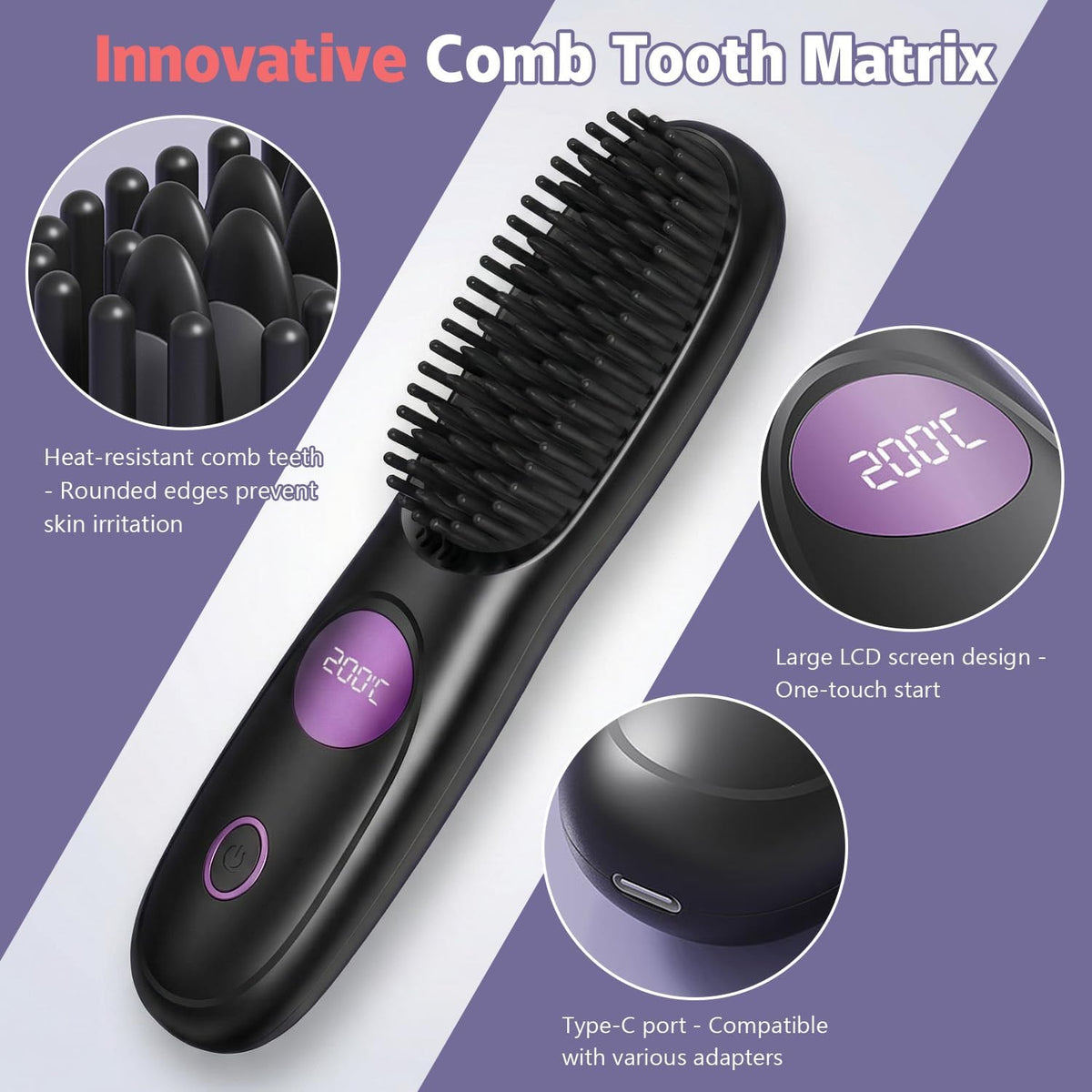 Go Brush Pro, 2026 Upgraded Cordless Hair Straightener