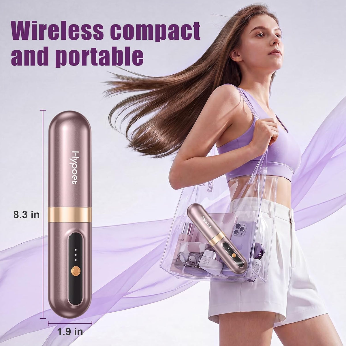 Cordless Hair Straightener Brush, Ionic & Anti-Frizz, Ceramic Tourmaline MCH Fast Heating, Anti-Scald, 4000mAh Type-C Fast Charging, Portable Hot Comb for Women