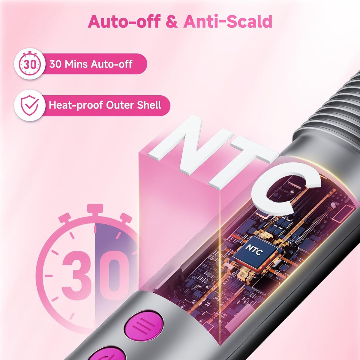 Hair Straightener Brush, Dual Voltage Portable Travel Hot Comb