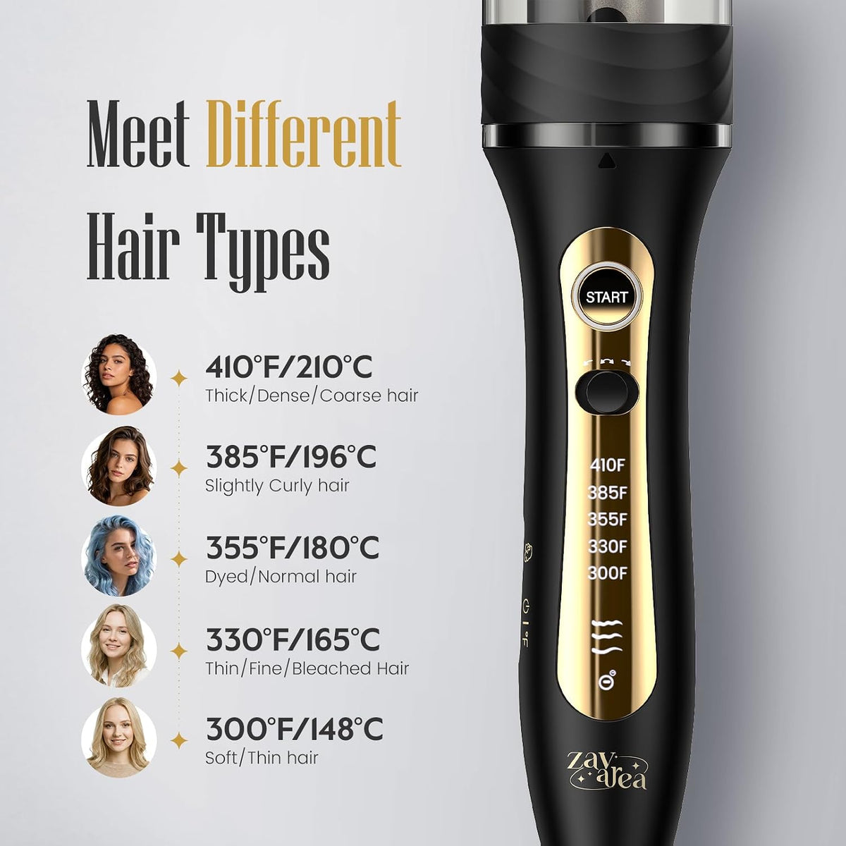 ZAVAREA Automatic Rotating Curling Iron for Long Hair