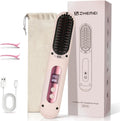 Cordless Hair Straightener Brush,Portable Hair Straightener,Pink