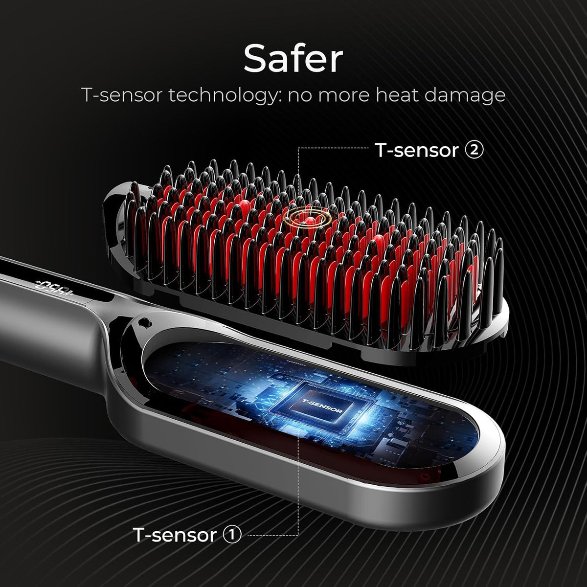 TYMO Hair Straightener Brush - Ionic Plus Straightening Brush for Women