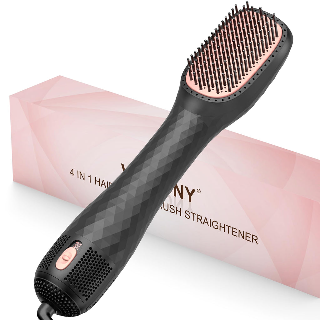 Hair Dryer Brush Blow Dryer Brush Straightener, 4-in-1 Professional 1200W Ionic Hot Air Brush Styler with Ceramic & Tourmaline Technology, One Step Hair Dryer & Styler Volumizer for All Hair Types