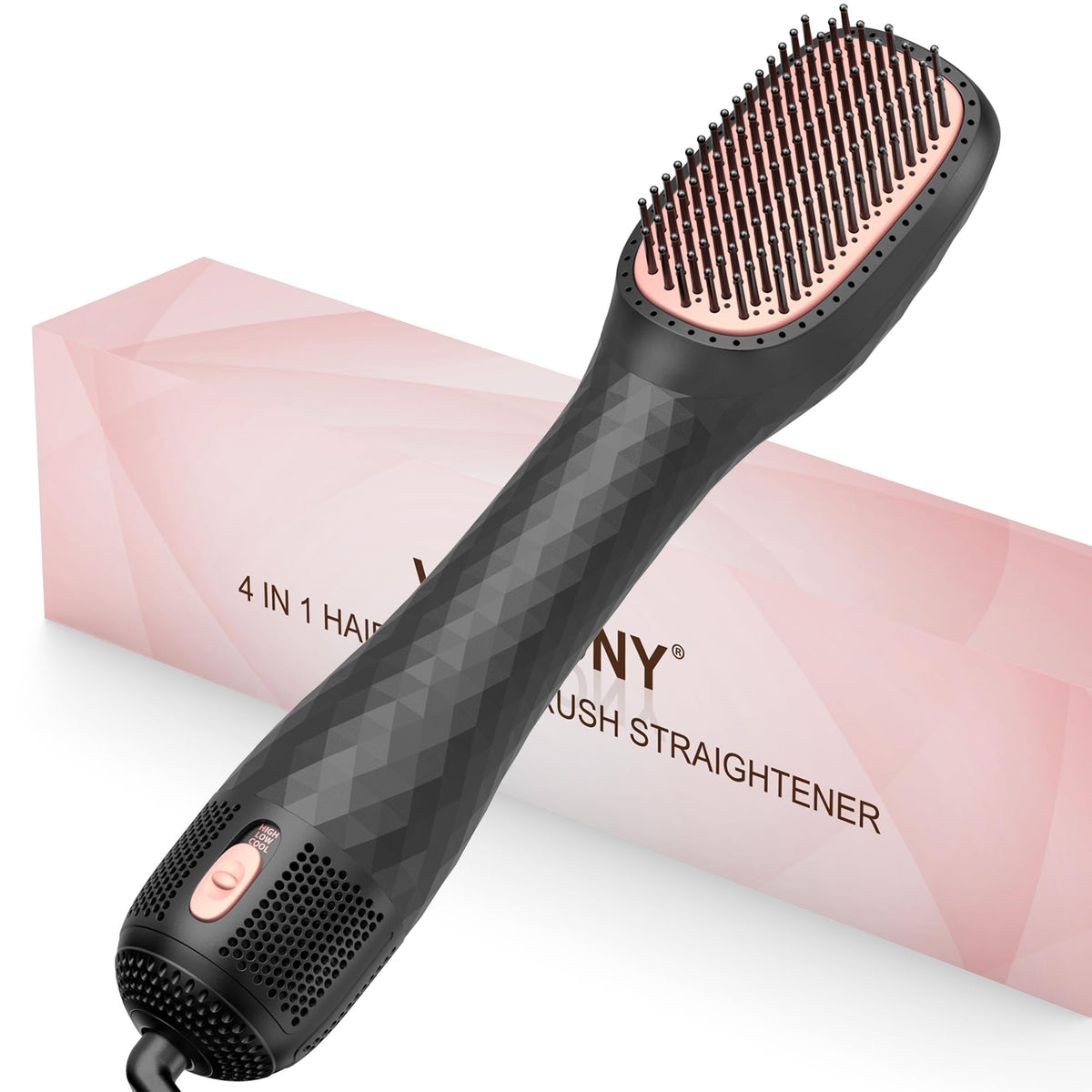 Hair Dryer Brush Blow Dryer Brush Straightener, 4-in-1 Professional 1200W Ionic Hot Air Brush Styler with Ceramic & Tourmaline Technology, One Step Hair Dryer & Styler Volumizer for All Hair Types