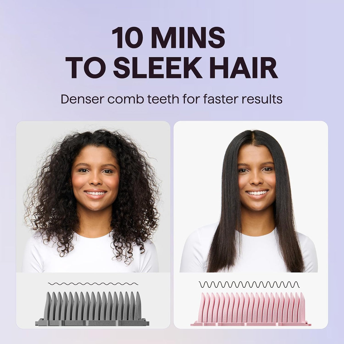 Wavytalk Hair Straightener Brush, Sleek Sweep Ionic Straightening Brush