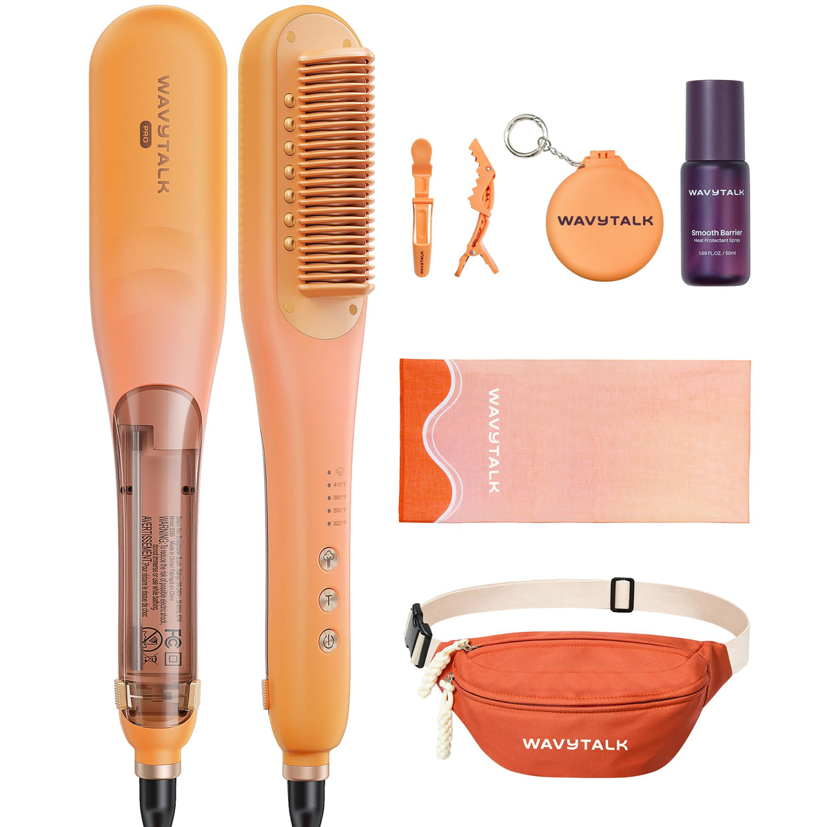 Wavytalk Pro Steam Hair Straightener Brush Steamline Pro Straightener Brush