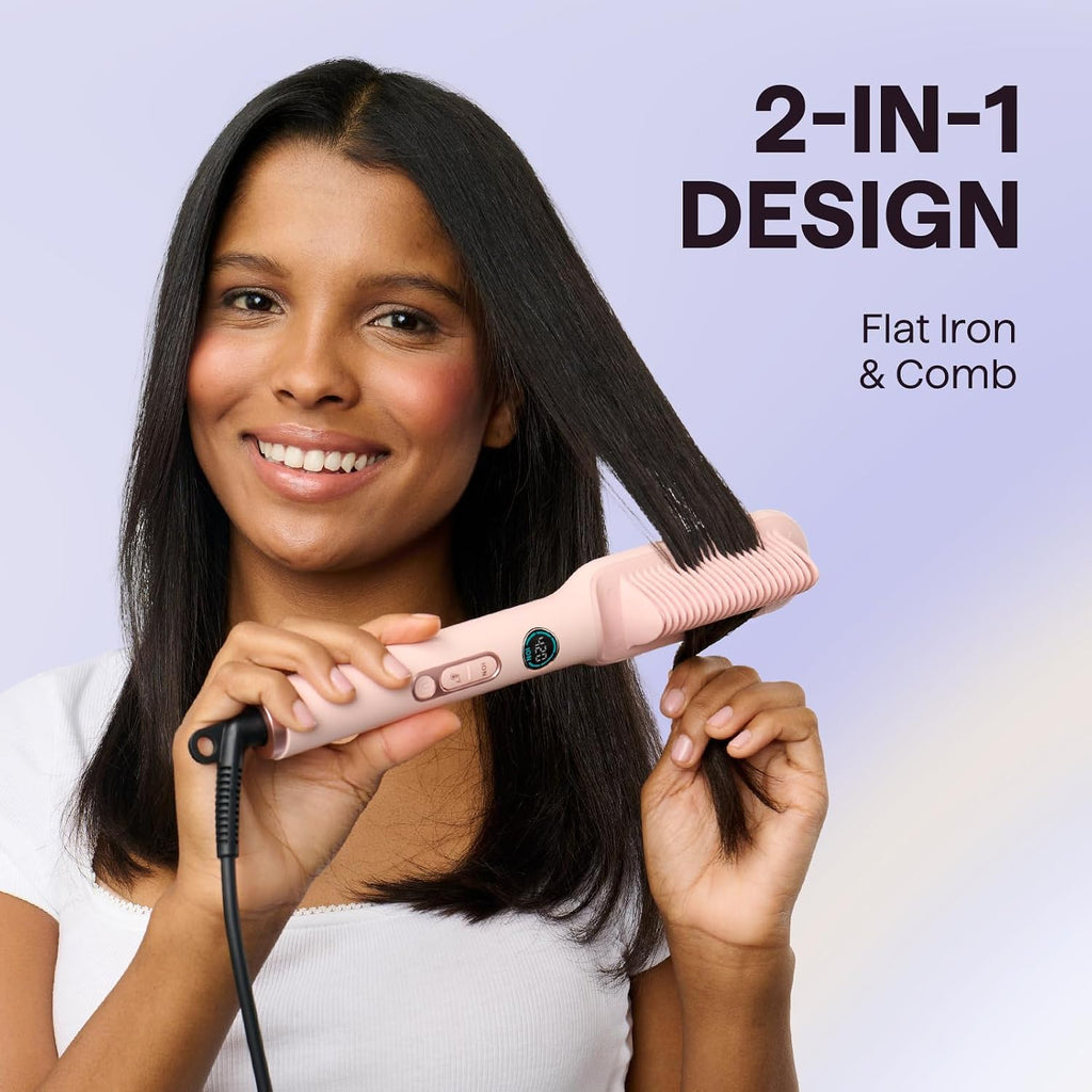 Wavytalk Hair Straightener Brush, Sleek Sweep Ionic Straightening Brush
