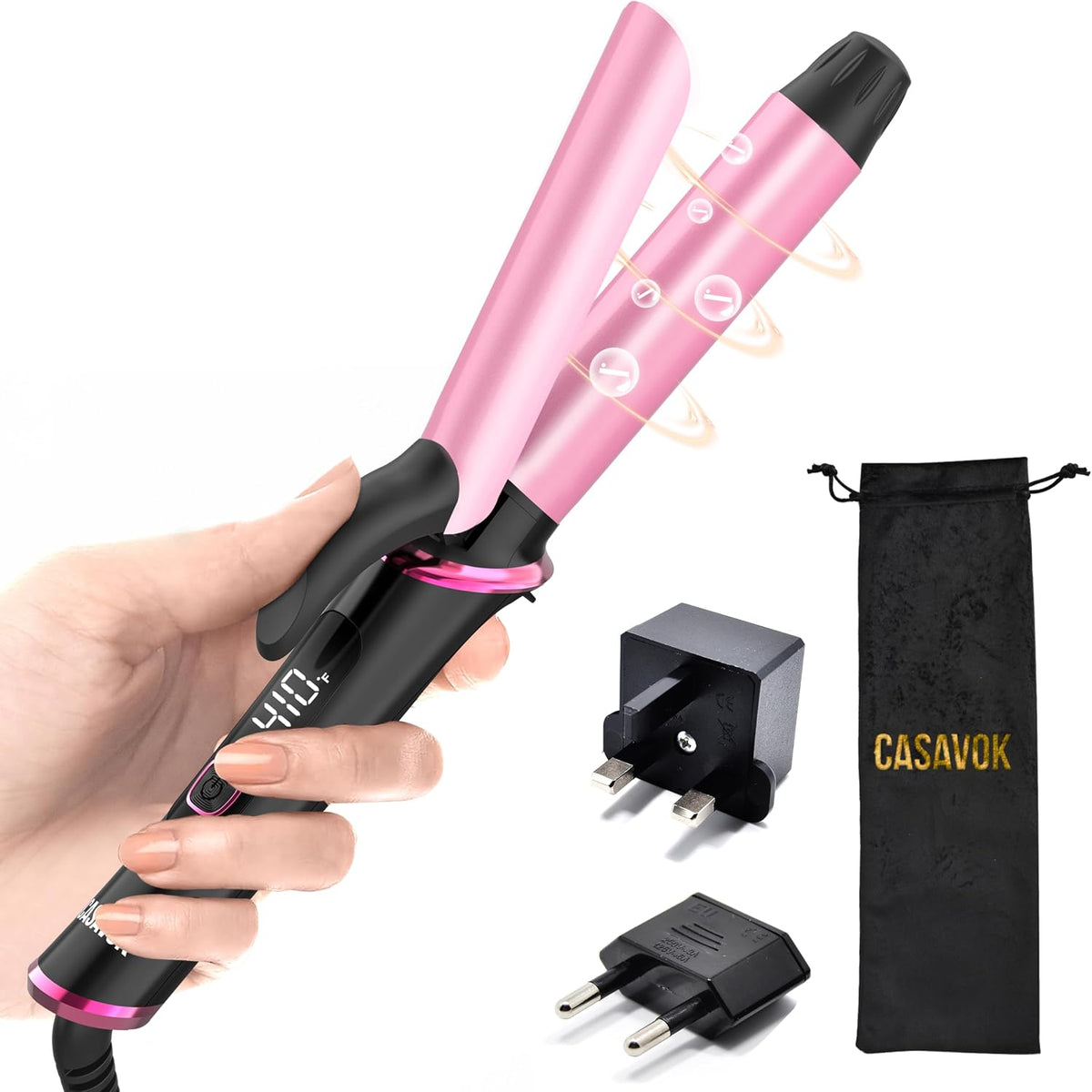 Mini Travel Curling Iron 1 Inch,Dual Voltage with European Plug Adapter