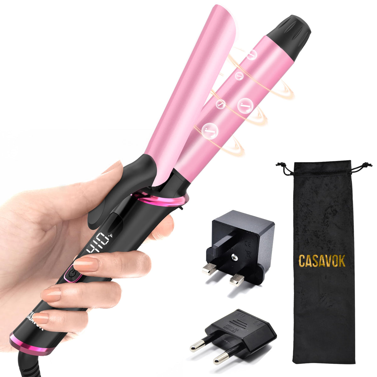 Mini Travel Curling Iron 1 Inch,Dual Voltage with European Plug Adapter